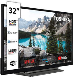 Toshiba 32WK3C63DG Smart TV 32" HD, ALEXA integrado, HDR, Control voz, SAT, Bluetooth, comp. "Hey Google". Dolby Audio, DTS. características