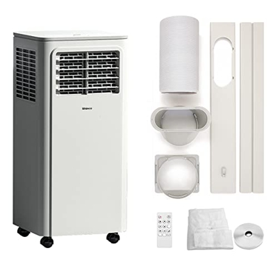 SHINCO 7000BTU Aire Acondicionado Portátil con Función 3 en 1, Aire Acondicionado, Deshumidificador, Ventilador, para máximo de 18㎡, 2,6kW, 2 Kits de 