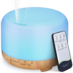 Hianjoo Aroma Diffuser Humidificador 450ml Humidificador Ultrasónico Aromaterapia Lámpara LED Colorida con Función Control Remoto para Yoga Salon SPA  características