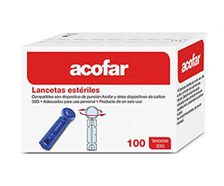 LANCETAS ACOFAR ESTERILES 100 UDES en oferta