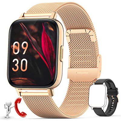 Smartwatch Mujer,Reloj Inteligente Mujer con Recibir y Contestar Llamadas/Marcación,Monitor Sueño Esfera de Reloj DIY ,Caloría Podómetro Pulsera Activ