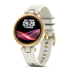 Reloj Digital Mujer，Reloj Inteligente Mujer Redondo，1.09 Pulgadas Táctil Completa IP67， Monitor de Sueño, Seguimiento del Menstrual, Control de Musica en oferta