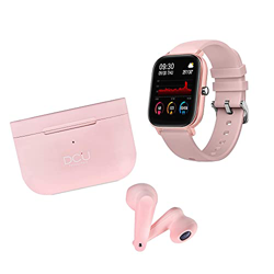 DCU TECNOLOGIC | Pack Smartwatch Reloj Inteligente + Auriculares Bleutooth 5.0 | Earbuds con Microfóno | Pulsera de Actividad IP67 | Ultrligeros | Con en oferta