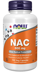 Now Foods, NAC (N-Acetil Cisteínas), 600mg Depósito de 3 Días, Complemento Alimenticio, 100 Cápsulas veganas, Probado en Laboratorio, Sin Soja, Sin Gl precio