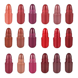 Kaicurhu Juego de pintalabios en Forma de píldora, Mini cápsulas de Maquillaje de 18 Colores, Lápiz Labial Mate de Terciopelo portátil, Resistente al  precio