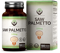 EN Saw Palmetto Suplemento | 180 Cápsulas de Saw Palmetto de Alta Potencia - 320mg por Porción | Saw Palmetto con Zinc | Sin OGM, Gluten, Lácteos y Al características