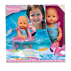 Nenuco - ¡Hora de Nadar!, muñeco bebé Nadador, con un Flotador de Flamenco con Motor Que le Hace Girar en la bañera y Piscina, Juguete Resistente al A en oferta