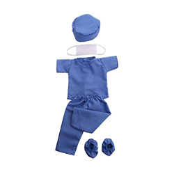 Yoyakie Vestido de muñecas de 18 Pulgadas, Ropa de muñeca Doctor Enfermera Vestido quirúrgico Vestido de Vestir Disfraz Accesorio Azul para Muñeca de  precio