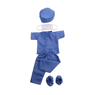 Yoyakie Vestido de muñecas de 18 Pulgadas, Ropa de muñeca Doctor Enfermera Vestido quirúrgico Vestido de Vestir Disfraz Accesorio Azul para Muñeca de 