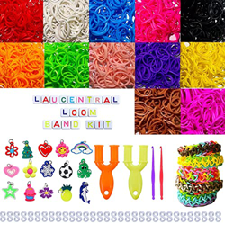 [800 pcs] DIY Gomas Loom Bandas Conjunto, Pulseras Gomas Bandas de Silicona Para Hacer Pulseras De Colores Pulsera de Goma Kit, loom Bands Set para Pu características