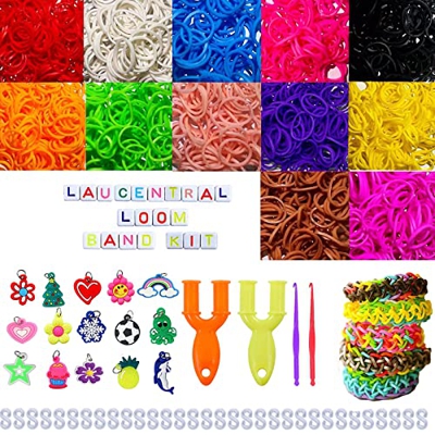 [800 pcs] DIY Gomas Loom Bandas Conjunto, Pulseras Gomas Bandas de Silicona Para Hacer Pulseras De Colores Pulsera de Goma Kit, loom Bands Set para Pu