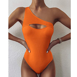 FMOPQ Traje de baño de una Pieza Conjunto de Traje de baño para Mujer Trajes de baño Huecos Sexy Push-Up Ropa de Playa Naranja Femenina (Color : Orang en oferta