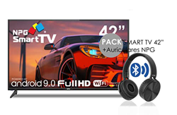 NPG Smart TV S430L42FQ + Auriculares HP200 Bluetooth, Android 9.0, WiFi Smart Control QWERTY Motion características