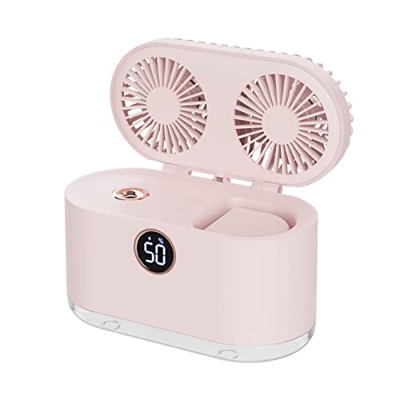 Organizadores De Escritorio Doble Cabeza Spray Air Fan Mini Air Conditioner Night Lighting Water Supply and Humidification Intelligent Digital Display