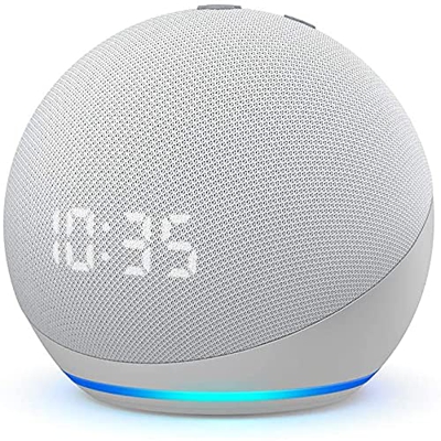 Echo Dot (4ª generación) | Altavoz inteligente con reloj y Alexa (Blanco)