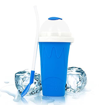 Bekasa Slushy Maker Cup, 250 ml de viaje portátil de doble capa de sílice Copa de pellizco de verano Enfriador de batido de silicona