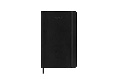 Moleskine - Agendas de 18 meses 2022-2023, Agenda Diaria con Tapa Blanda y Cierre Elástico, Tamaño L 13 x 21 cm, Color Negro