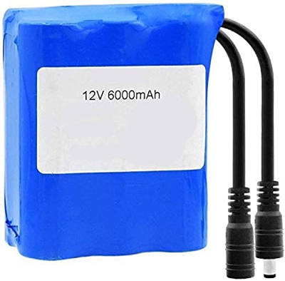 18650 12v 6000mah Li-Ion Battery Pack (6X 18650 Lithium Cells) Rechargeable with DC Plug For DIY Power Bank