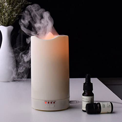 Difusor De Aroma con Efecto De Llama,USB Humidificador Difusor De Aroma 2 En 1 Humidificador De Aire, Difusor De 100 Ml Úper Mudo/Cierre Automático Si características