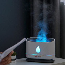 Difusor De Aroma con Efecto De Llama, Puede Ser Humidificador Cronometrado Difusor De Aroma Humidificador De Aire, Llama Bicolor De Simulación 3D 200  precio