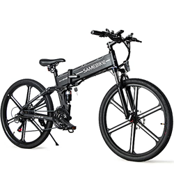 SAMEBIKE LO26-II Bicicleta Electrica Montaña 26 Pulgadas Bicicleta Eléctrica Plegable 48V 10AH Bicicletas Eléctricas Shimano 7 Marchas con Instrumento en oferta