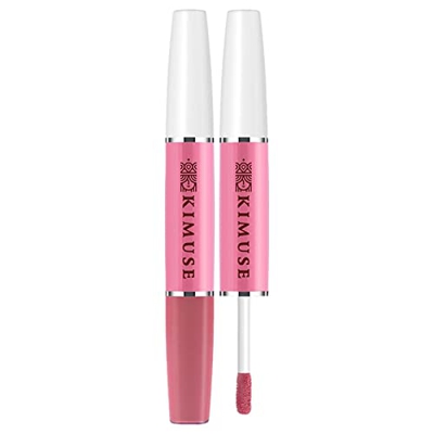 Terciopelo Pintalabios Mate de Larga Duración Glass Lipstick Lipstick Glaze Nude Cup Dos - en - un Lip Dos - Color Gloss non - Stick Lip Doble - Termi