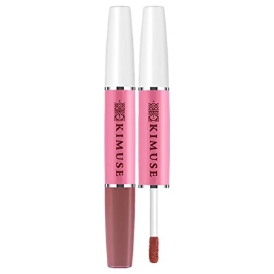 Terciopelo Pintalabios Mate de Larga Duración Glass Lipstick Lipstick Glaze Nude Cup Dos - en - un Lip Dos - Color Gloss non - Stick Lip Doble - Termi