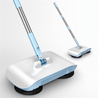 Broom Robot Aspuumer Cleaner Piso for el hogar Servidor de Cocina Machor de Barrido Manejo mágico Mango de Lavado Perezoso (Color : Blue Within 3 Pads