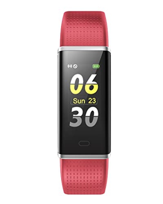 ASIAMENG Reloj Deportivo para Hombres y Mujeres, Monitor de frecuencia cardíaca, Pulsera Inteligente IP68, Contador de Calorías (Rojo)