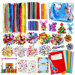 Manualidades Niños 5 6 7 8 Años, 2000+PCS Creativo Kit Manualidades DIY Arts Crafts Materiales, Juegos de Manualidades con Limpiadores de Pipa, Pompom en oferta