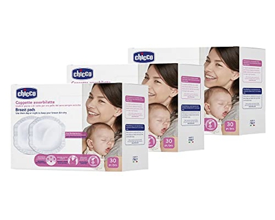 Chicco Copas absorbentes con antibacterianas, higiénicas y absorbentes, discos desechables para lactancia, invisibles debajo de la ropa, con tira adhe