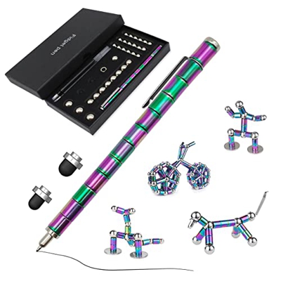 Magnet Pen Divertidos,Bolígrafo Magnético Regalos Para Hombres,Fidget Pen Juego de Juguetes de Descompresión,Bolígrafo con Lápiz Táctil,Regalos Para A