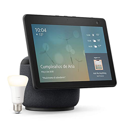 Echo Show 10 (3.ª generación), Antracita + Philips Hue White bombilla inteligente, compatible con Alexa - Kit de inicio de Hogar digital características