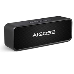 Aigoss Altavoz Bluetooth Portátil Inalámbrico Sonido Estéreo Efecto de Doble Bajo, Bluetooth 5.0 Manos Libres y FM, Negro características