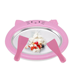 Instant Ice Cream Maker, Instant Ice Cream Roll Maker Pan con 2 Espátulas Sorbet Gelato Soft Serve Slushy Frozen Yogurt Ice Cream Machine(Rosa) precio