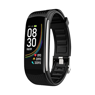 MICGIGI Reloj inteligente para hombre y mujer, reloj deportivo de 0,96 pulgadas, pantalla LCD a color, rastreador de fitness con pulsómetro para Andro