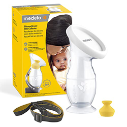 Medela Colector de leche materna de silicona, ahorrador de leche con tapón resistente a derrames, base de succión y cordón, 3.4 oz/100 ml características