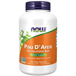 Now Foods, Pau D'Arco (Lapacho), 500mg, 250 Cápsulas veganas, Probado en Laboratorio, Sin Soja, Sin Gluten, No GMO, Vegetariano características