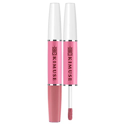 Labiales Transparentes Pintalabios de larga duración dos en Glaze Copa mate de dos puntas Labios antisudor Brillo mate Labios antiadherentes color Lab