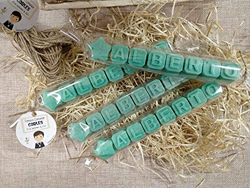 Jabones Personalizados.-Letras de Jabon con tu Nombre.Eventos.-Regalos personalizados (pack 5 ud, verde esmeralda) en oferta