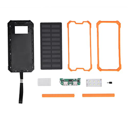 Uadme Banco de energía Solar - Portable 20000mAh Carga rápida Dual USB Polar Mobile Power Bank Case DIY Kit(Naranja) precio