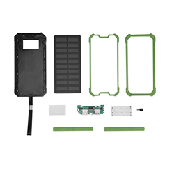 Uadme Banco de energía Solar - Portable 20000mAh Carga rápida Dual USB Polar Mobile Power Bank Case DIY Kit(Verde) características