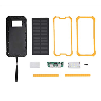 Uadme Banco de energía Solar - Portable 20000mAh Carga rápida Dual USB Polar Mobile Power Bank Case DIY Kit(Amarillo)