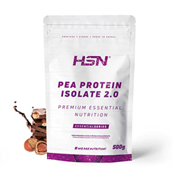 Proteína de Guisante Aislada de HSN | Sabor Chocolate Avellanas 500 g = 17 Tomas por Envase | 100% Vegana | Pea Protein Isolate | No-GMO, Sin Gluten,  características