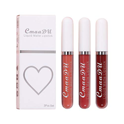 Pintalabios Mate Lip Long Lipstick During Makeup Sexy Gloss Ladies Hydrating 3pc Beauty Lipstick Labiales El Agua en oferta