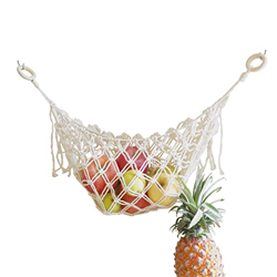 EABYMOR Hamaca de frutas de macramé debajo del gabinete, hamaca de plátano para frutas y verduras, hamacas tejidas a mano bohemias para cocina/caravan precio