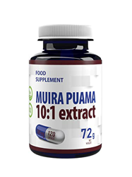 Muira Puama Extracto (Ptychopetalum olacoides) 5000mg Equivalente (500mg de extracto 10:1) 120 cápsulas veganas , Probado en Laboratorio, suplemento d en oferta