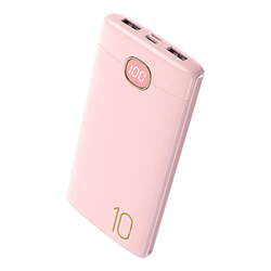 Cargador externo para batería portátil de 10000 mAh, apto para Slim Pack, smartphone, tablet y más. Color rosa precio