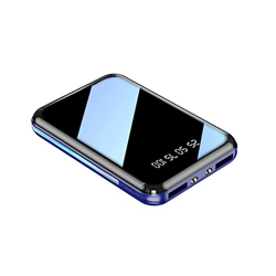 Power Bank Power Bank 20000mah Mini Ultra-Thin Portable Power Bank Cargador Pantalla Digital 2usb Puerto Carga rápida Batería Externa para Azul en oferta