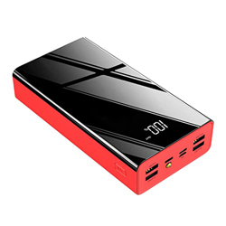 Power Bank 100000mAh Power Bank de alta capacidad para viajes al aire libre, portátil, rápido, compatible con smartphones, tabletas y más, color rojo en oferta